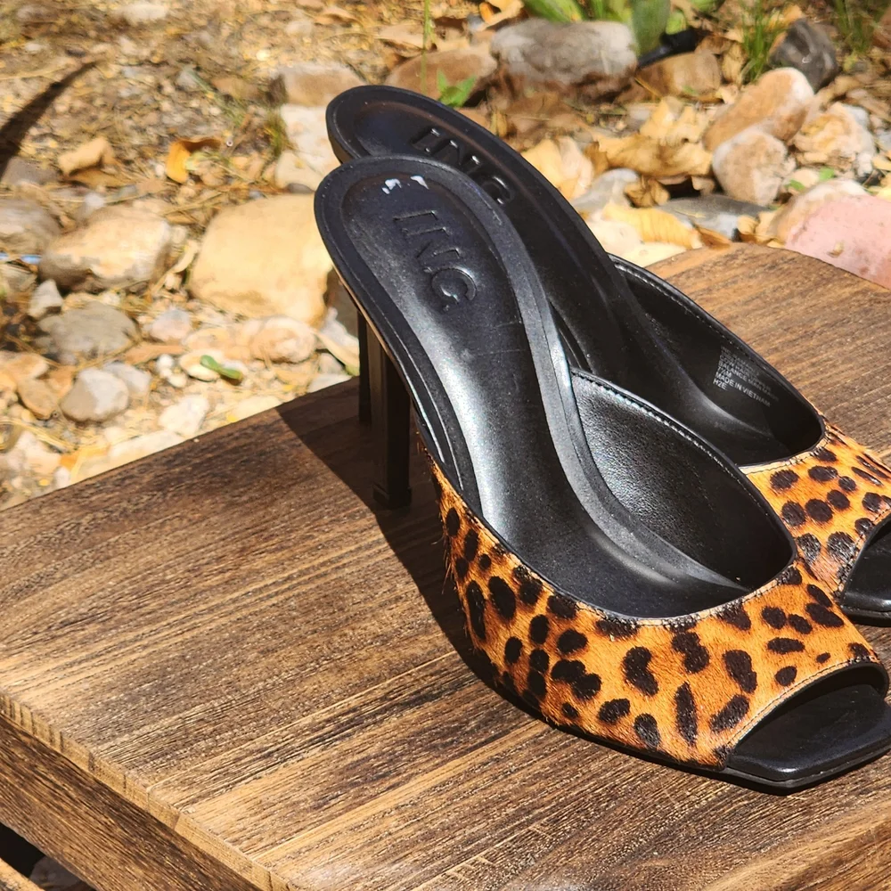 I.N.C. International Concepts Women's Ramani Jungle Leopard Square Toe Sandals